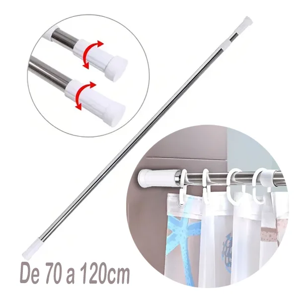 Tubo para cortina de ducha de 70 a 120cm