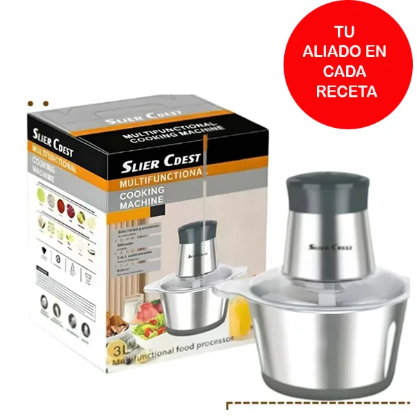 Procesador de alimentos  acero inoxidable 3L- Picador eléctrico