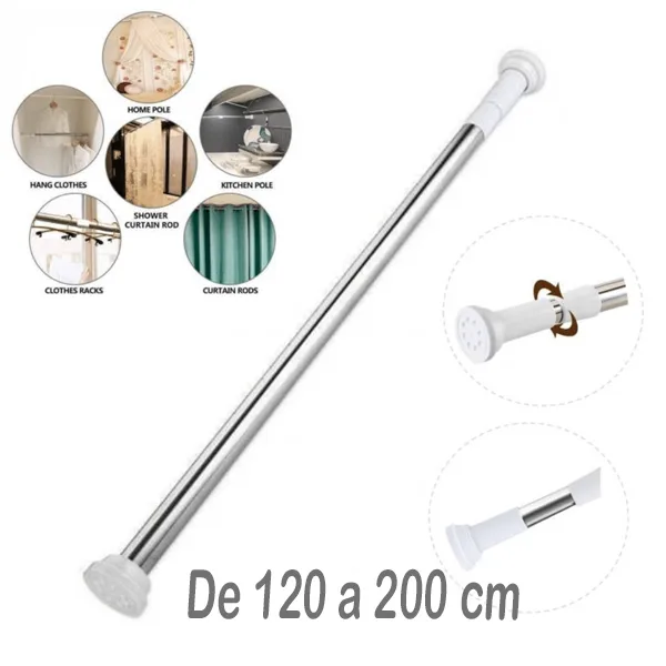 Tubo para cortina de ducha de 110 a 200cm