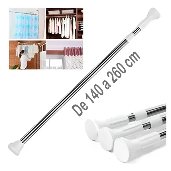 Tubo para cortina de ducha de 140 a 260cm