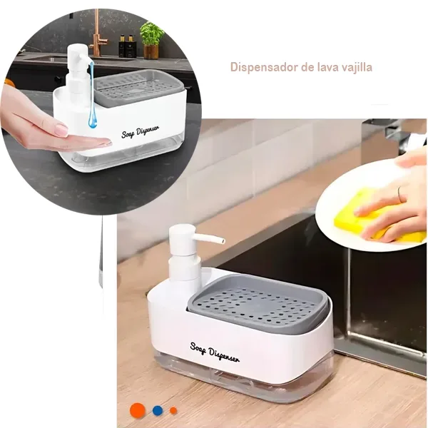 Dispensador de lava vajilla 2 compartimientos